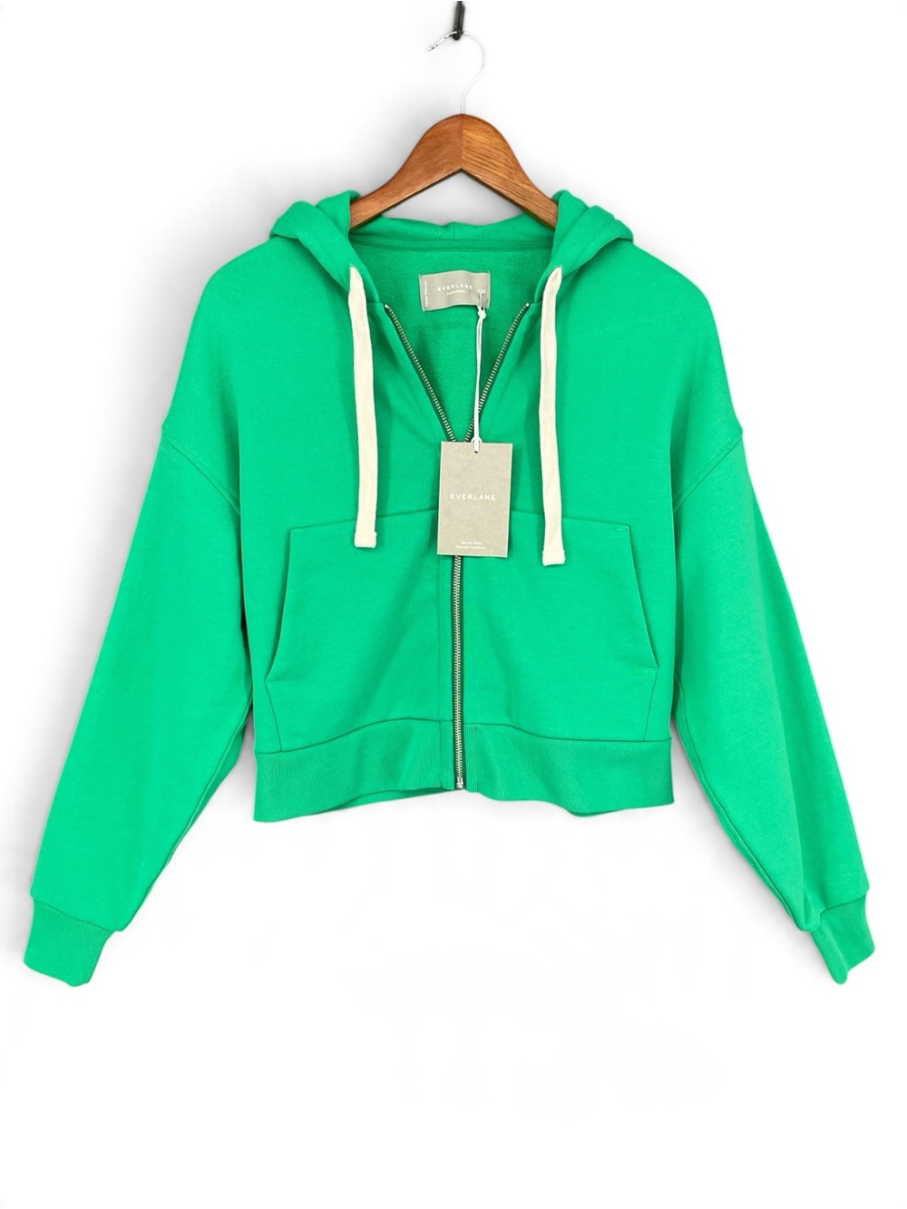 Everlane The Track Organic Cotton Hoodie Bright Jade Small